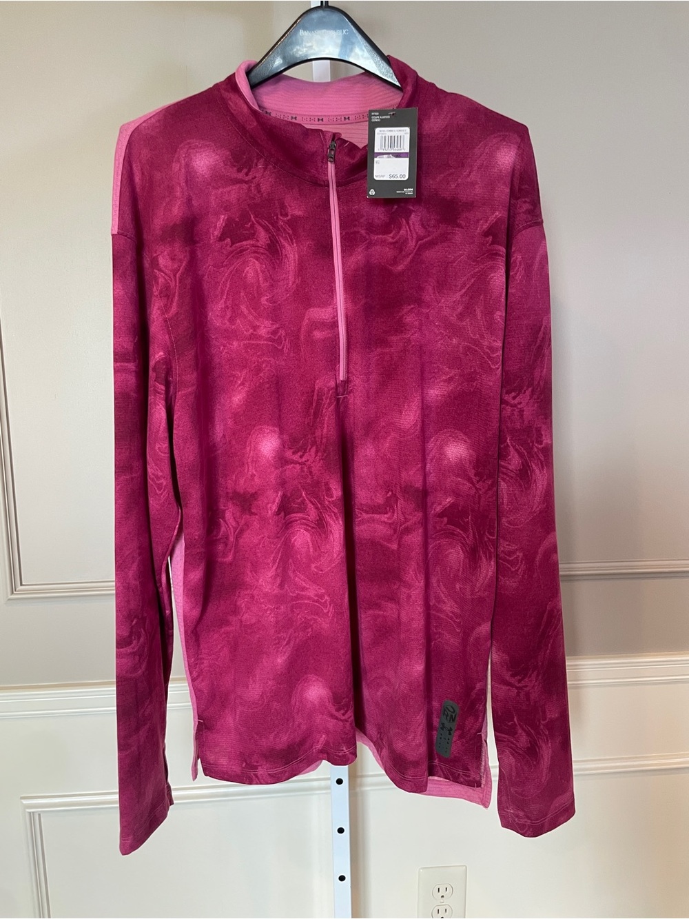 Under Armour Men's New Run Anywhere Streaker XXL 1/2 zip red rose NWT Jacket